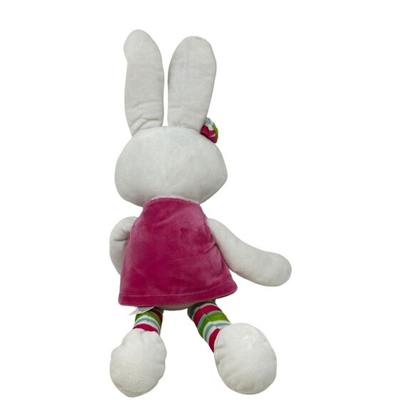WONDERTREATS White Girl Bunny Rabbit Plush Pink Dress Striped Legs - Picture 5 of 6